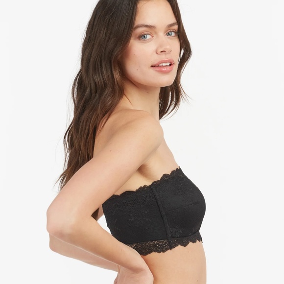 New With Tags SPANX Undie-tectable® Better Bandeau Size Small Black Lace - Picture 3 of 9